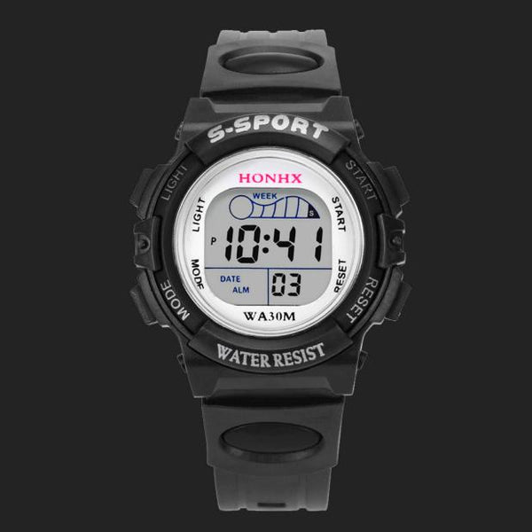 2019 Waterproof Children Boy Multifunction Boy Digital LED Sports Waterproof Wrist Watch Kids Alarm Date Electronic Watch Gift Q