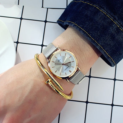 2019 Hot Sales Fashion men women lovers watches luxury couple dress quartz wristwatch steel belt Clock Lady Gift Valentine Love